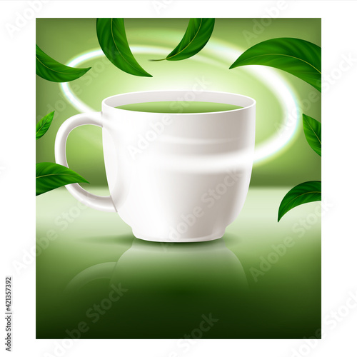 Matcha Green Tea Creative Promo Poster Vector