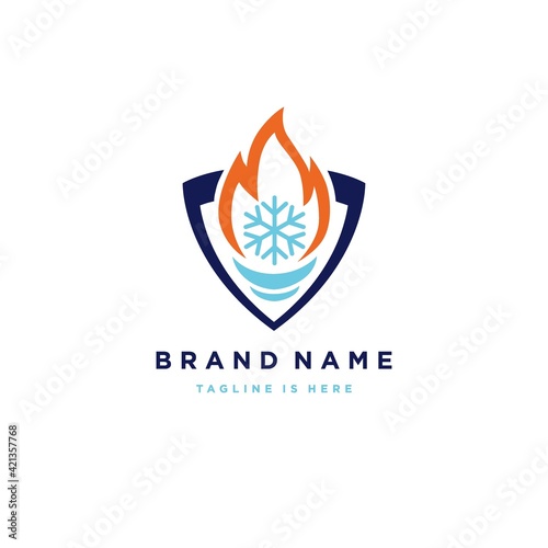 hot and cold logo designs concept templates