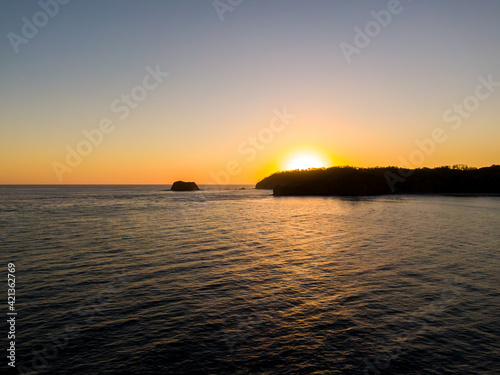 Beautiful aerial view of the Carrillo beach and ocean in Costa Rica