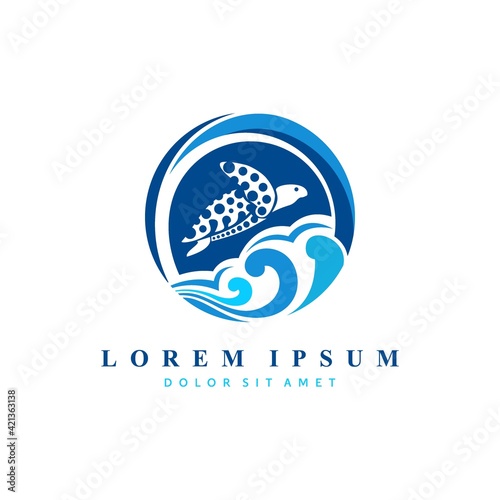 sea turtle logo design modern templates