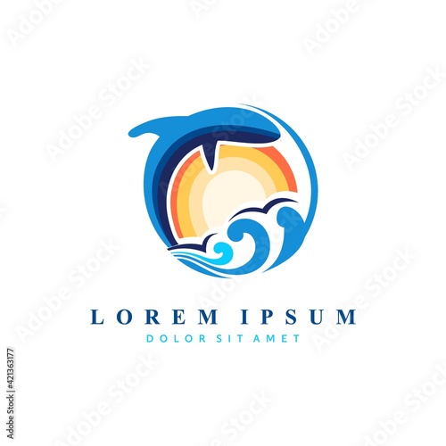 sea ocean logo design modern colorful