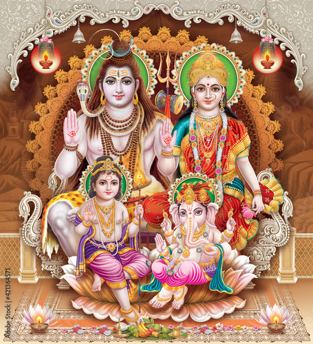 Canvastavla Browse high resolution stock images of Shiva Parvati Kartik Ganesh