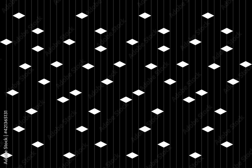 Abstract lines of graphic pattern. Design vertical stripe and rhombus random white on black. Design print for illustration, wallpaper, texture, background, pattern. Abstract lines of graphic pattern. Design vertical stripe and rhombus random white on black. Design print for illustration, wallpaper, texture, background, pattern.