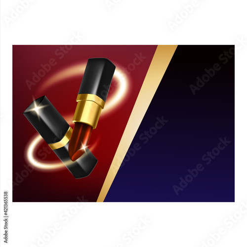 Lipstick Cosmetic Creative Advertise Poster Vector Illustration