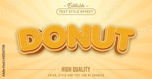 Editable text style effect - Donut text style theme.