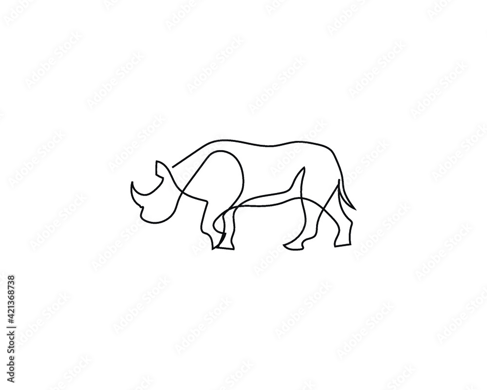 Rhino icon line , outline , logo design vector template. Modern safari animal icon . Rhino icon line , outline , logo design vector template. Modern safari animal icon .