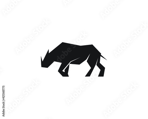 Rhino icon , logo design vector template. Modern safari animal icon .