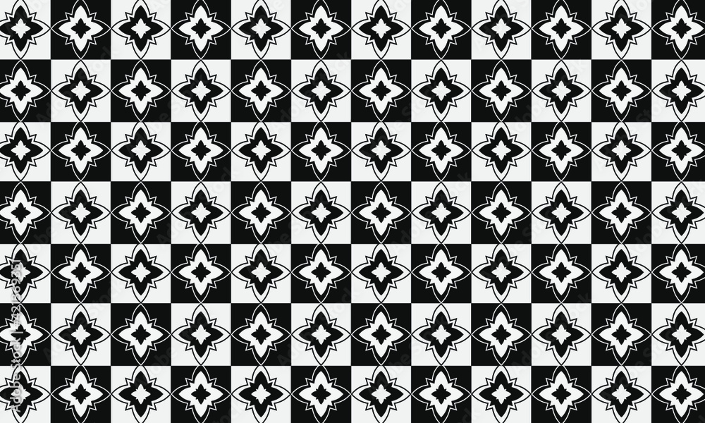 Black and White Floor Tiles Pattern