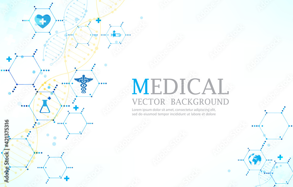 geometric hexagon.medical DNA vector wallpaper