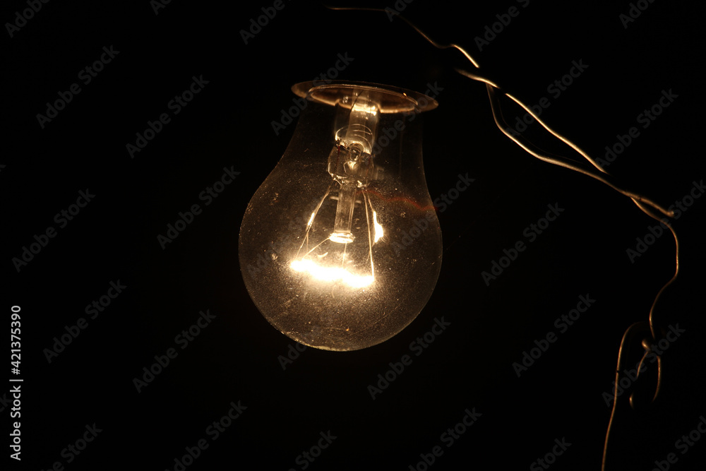 Old dirty lamp in the darkness Old dirty lamp in the darkness