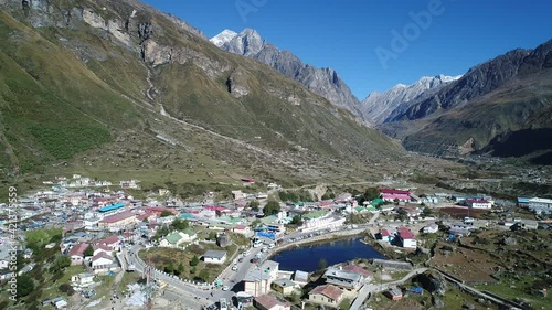 Ville de Badrinath état de l'Uttarakhand en Inde vue du ciel