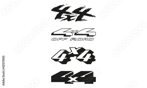 Four pack of 4x4 logos, for trucks, cars, monster trucks and all terrain vehicles, ideal for vinil cut photo