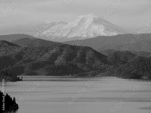 Mount Shasta in Northern California Black and White photo