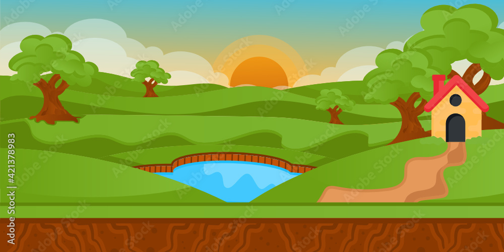 Obraz premium A night background flat illustration, premium download