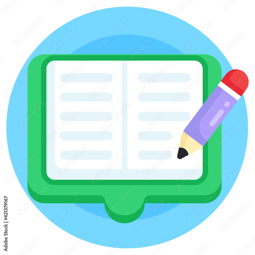 Fototapeta premium Notebook flat rounded editable vector design