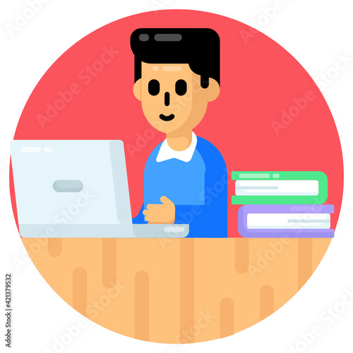 
Flat trendy editable vector of pupils

