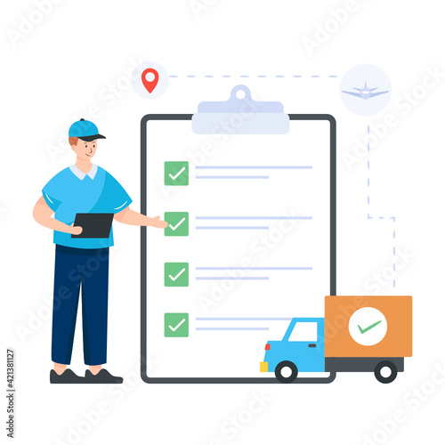 
Inventory list flat illustration icon 

