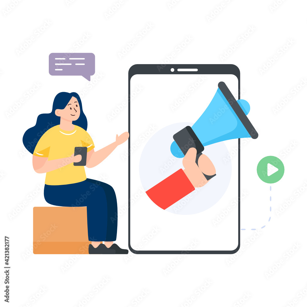 An online marketing flat illustration design
An online marketing flat illustration design