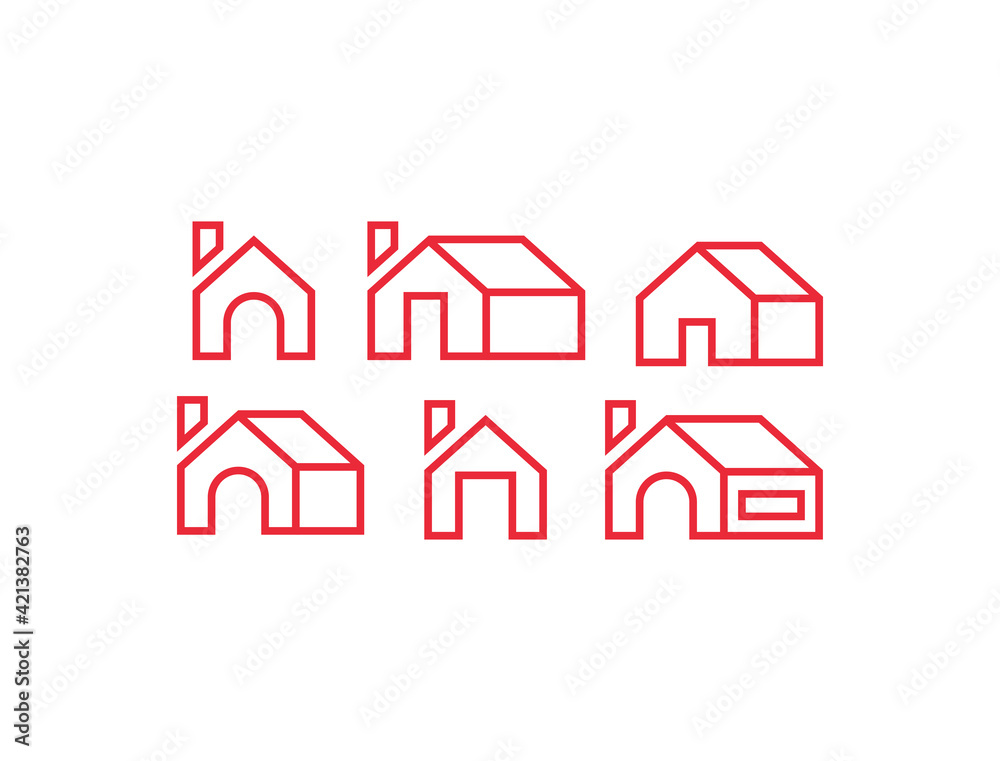 Set of Home Icons. House Icon vectors. Flat Illustration. Stay home.