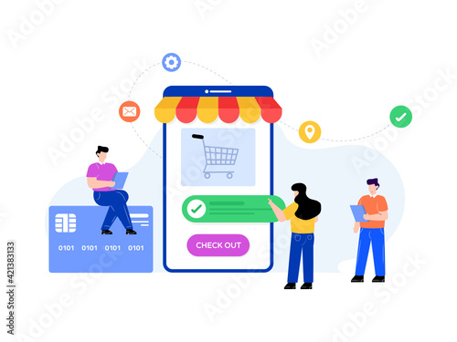 
Download flat illustration of secure payment 

