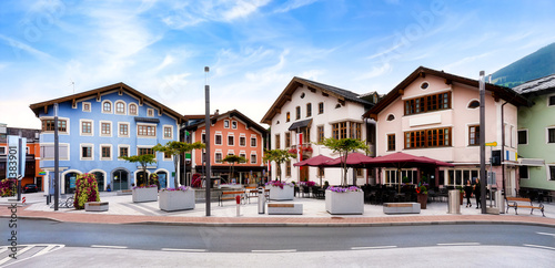 Cityscape of Mittersill with Town hall, Austria, Europe