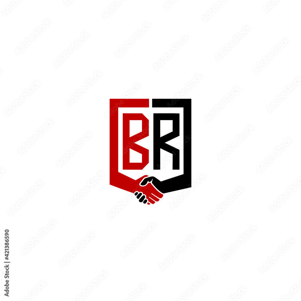 br logo hand deal design vector icon br logo hand deal design vector icon