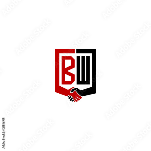 Fotografija bw logo hand deal  design vector icon