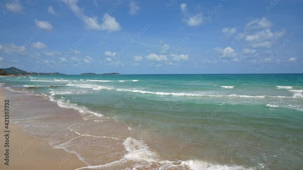 Tropical beautiful landscape of sea ocean around sand with white cloud blue sky for nature background
Tropical beautiful landscape of sea ocean around sand with white cloud blue sky for nature background