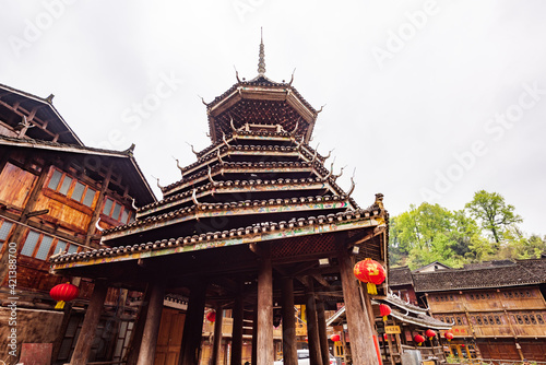 Drum Tower in Dongzhai Village, Zhaoxing, Southeast Guizhou, China