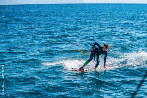 Kitesurfing in Greece.