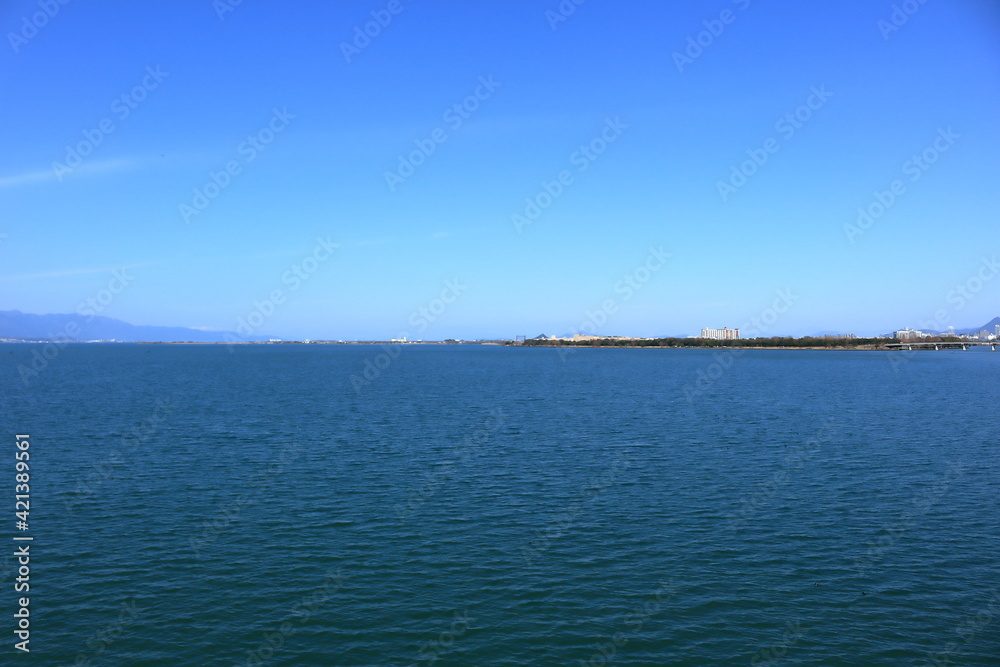 近江大橋から見た琵琶湖の景色