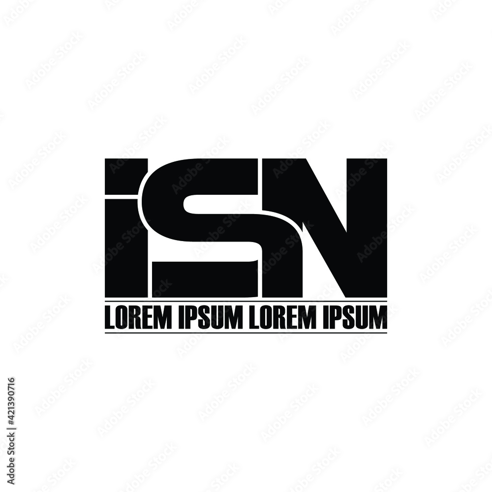 ISN letter monogram logo design vector ISN letter monogram logo design vector