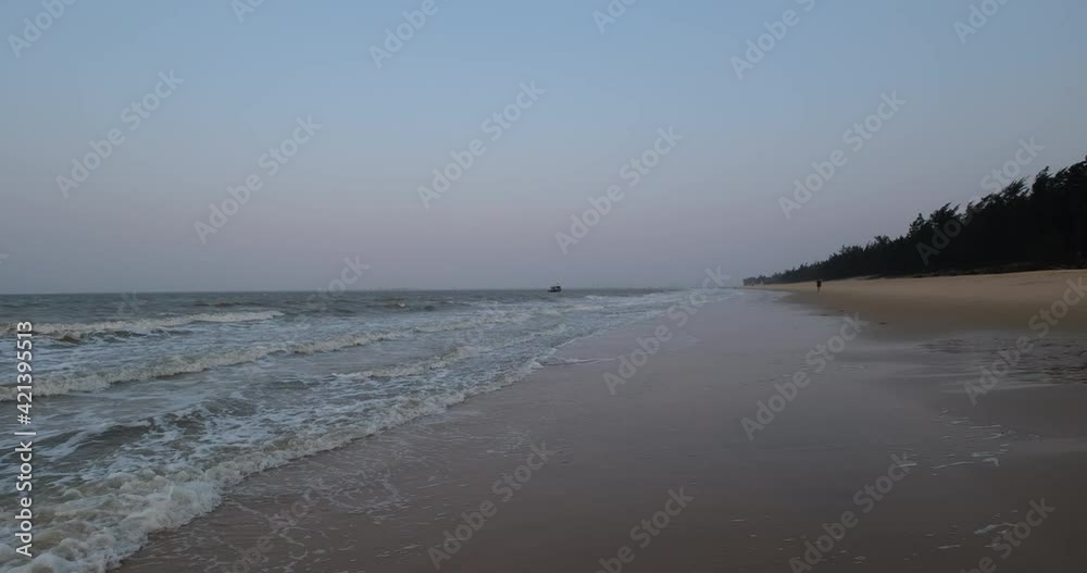 evening of coastline. At holiday beach in Haikou city, Hainan province, China evening of coastline. At holiday beach in Haikou city, Hainan province, China