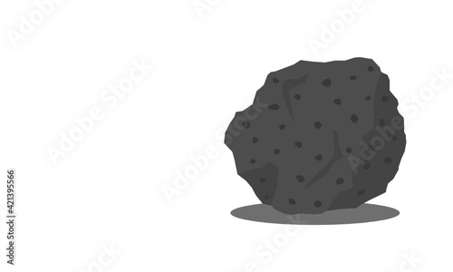 Basalt rock hand specimen vector. Mafic extrusive igneous rock