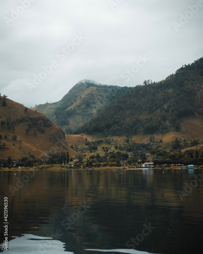 Beautiful landscape shot of mountain and lake