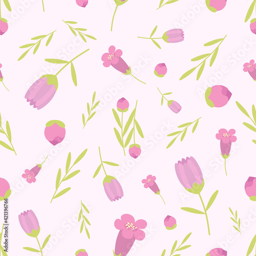 Spring pretty flowers seamless vector pattern design. Textile and fabric. Card print