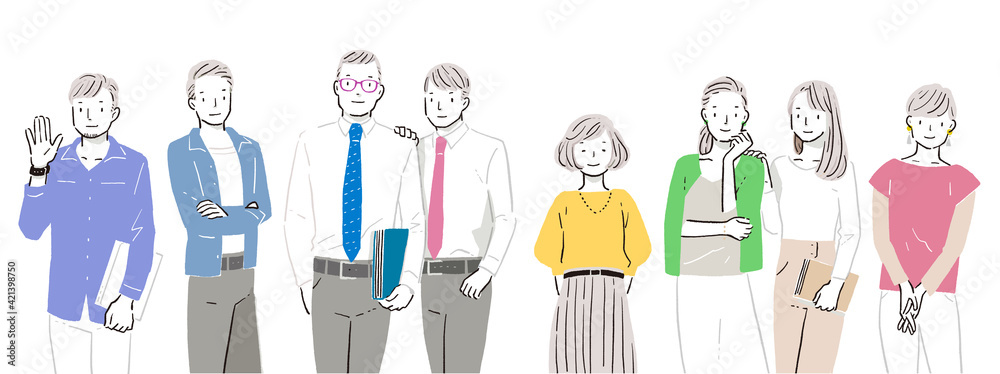 男性 女性のビジネスチームのイラスト Stock Vector Adobe Stock