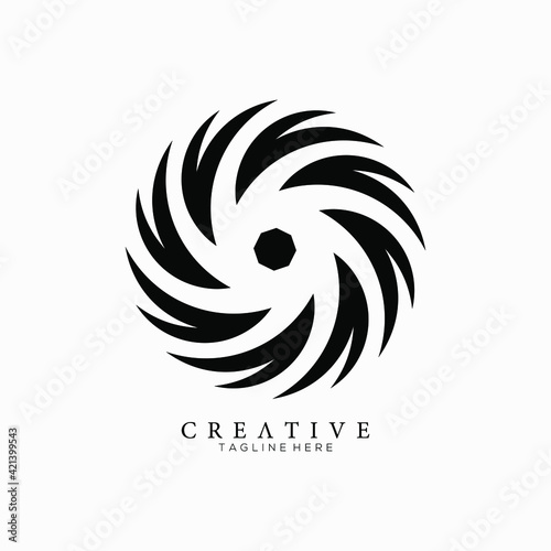 Creative black of hurricane cyclone wind logo template, spiral storm, Abstract concept graphic element