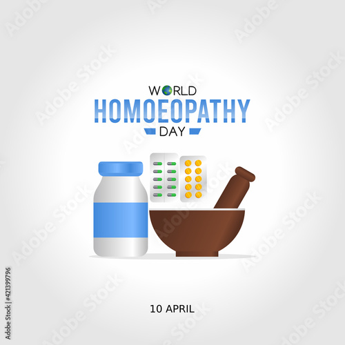 vector graphic of world homoeopathy day good for world homoeopathy day celebration. flat design. flyer design.flat illustration.