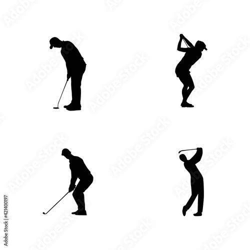 silhouette of a golf player vector illustration