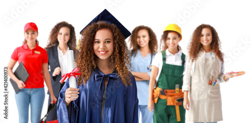 Female graduating student w...
