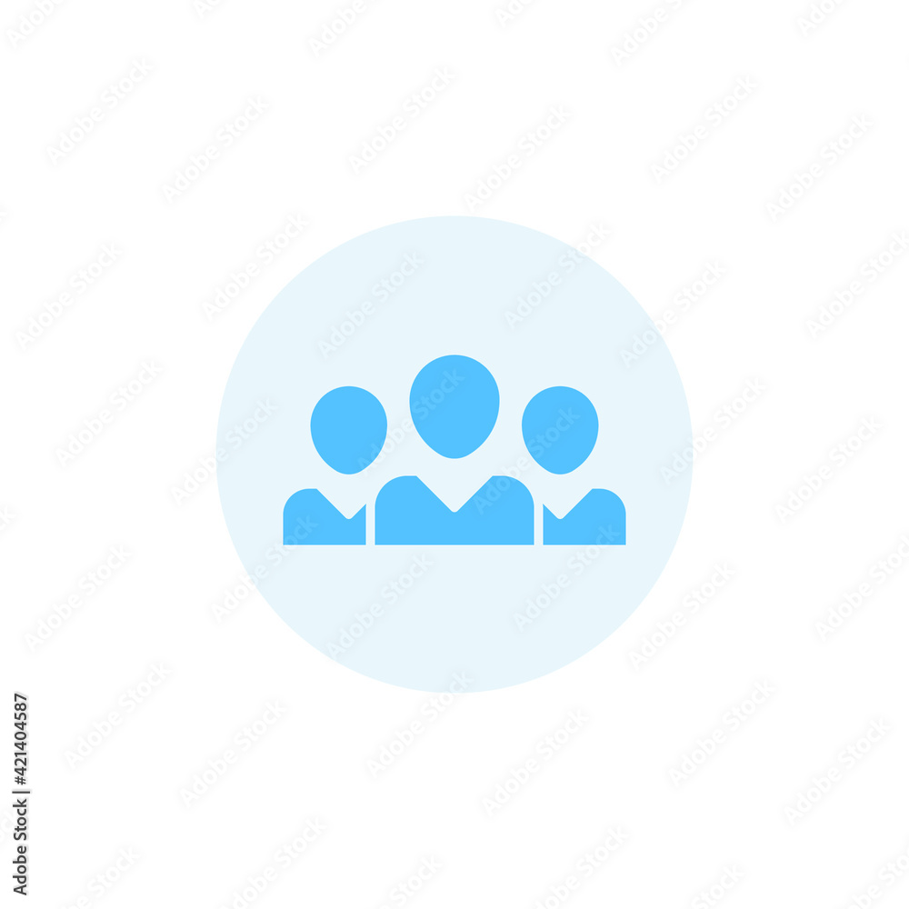 3 people colored icon. Simple flat style. Multi user, circle, group, person, service concept. Crowd sign symbol design. Vector illustration isolated on white background. EPS 10. 3 people colored icon. Simple flat style. Multi user, circle, group, person, service concept. Crowd sign symbol design. Vector illustration isolated on white background. EPS 10.