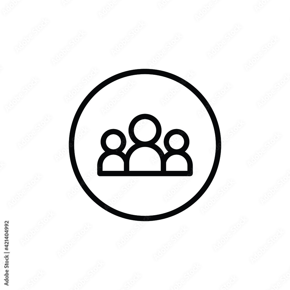 3 people line icon. Simple outline style. Multi user, circle, group, person, service concept. Crowd sign symbol design. Vector illustration isolated on white background. EPS 10. 3 people line icon. Simple outline style. Multi user, circle, group, person, service concept. Crowd sign symbol design. Vector illustration isolated on white background. EPS 10.