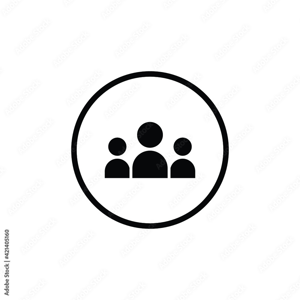 3 people flat icon. Simple solid style. Multi user, circle, group, person, service concept. Crowd sign symbol design. Vector illustration isolated on white background. EPS 10. 3 people flat icon. Simple solid style. Multi user, circle, group, person, service concept. Crowd sign symbol design. Vector illustration isolated on white background. EPS 10.