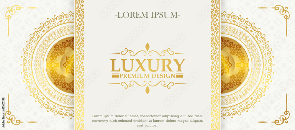 Elegant white mandala background concept