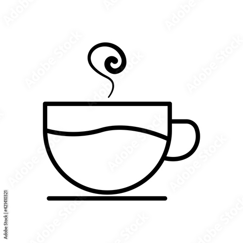 Coffee cup line icon. Editable stroke. Design template vector