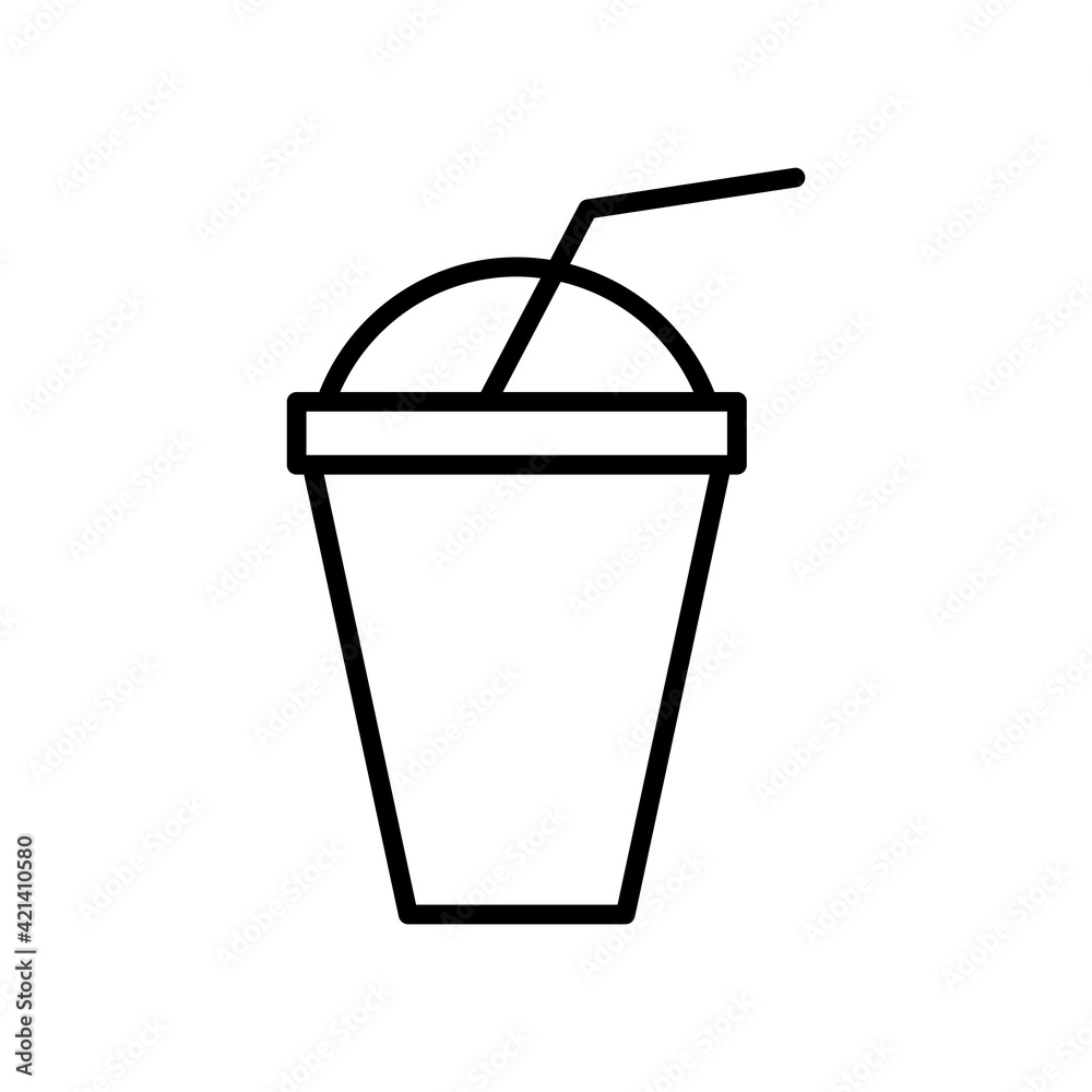 Milkshake line icon on white background. Editable stroke. Design template vector Milkshake line icon on white background. Editable stroke. Design template vector