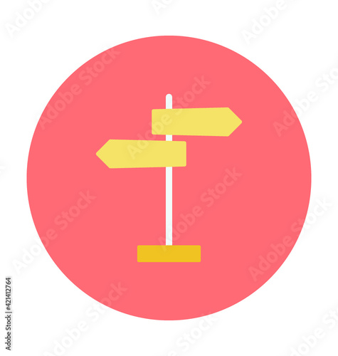 Signpost Colored Vector Icon