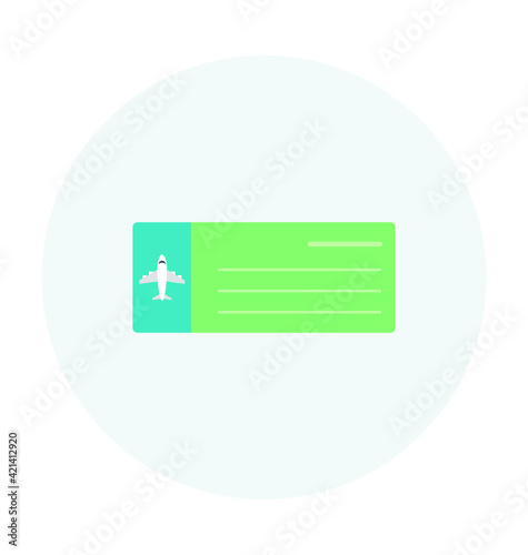 Air Ticket Colored Vector Icon
