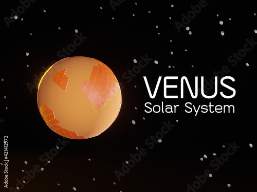 Fototapeta Naklejka Na Ścianę i Meble -  VENUS in a space background, Planet in the solar system - 3D render